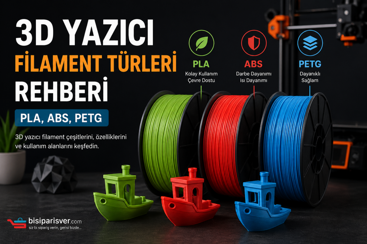 3D Yazıcı Filament Türleri Rehberi (PLA, ABS, PETG)