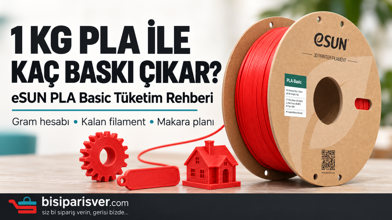 1 kg PLA Filament Kaç Metre, Kaç Baskı Çıkar? eSUN PLA Basic ile Tüketim Hesabı