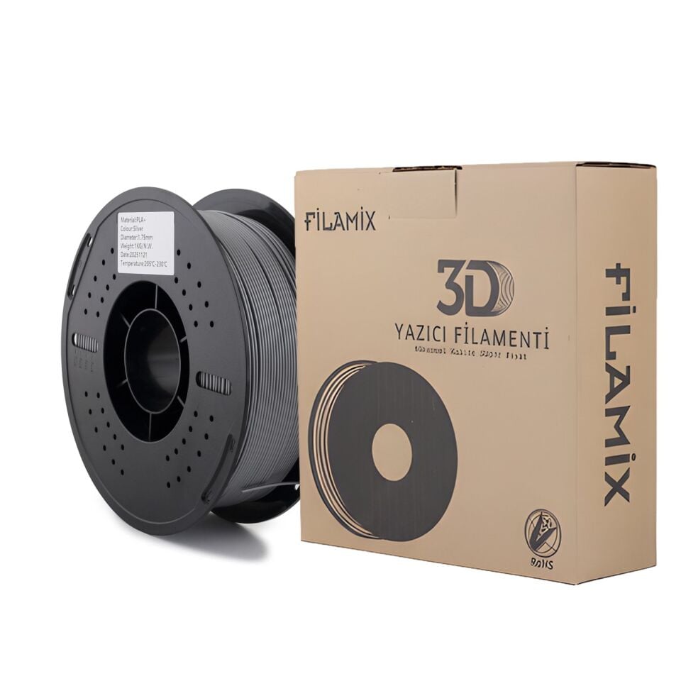 FİLAMİX PLA+ Gümüş Filament 1,75mm 1kg - bisiparisver