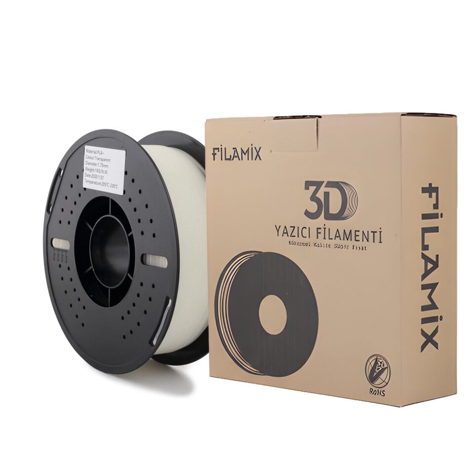 FİLAMİX PLA+ Şeffaf (Transparan) Filament 1,75mm 1kg - bisiparisver