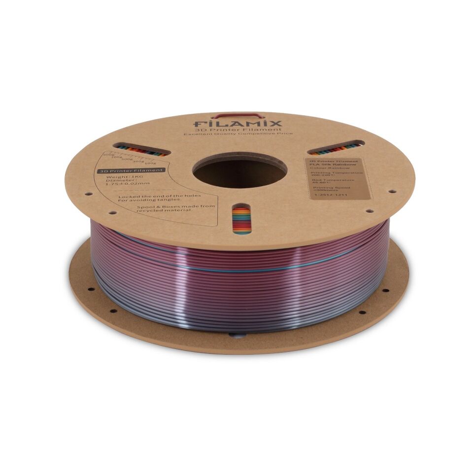 FİLAMİX PLA Silk Gökkuşağı (Rainbow) Filament 1,75mm 1kg - bisiparisver