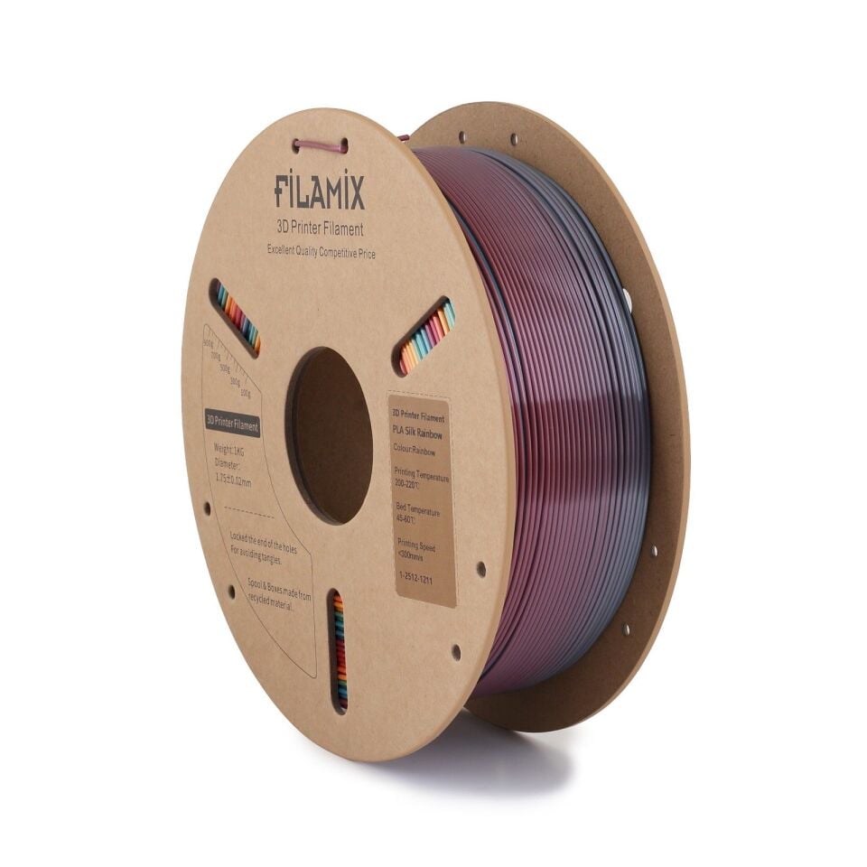 FİLAMİX PLA Silk Gökkuşağı (Rainbow) Filament 1,75mm 1kg - bisiparisver