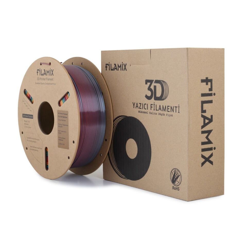 FİLAMİX PLA Silk Gökkuşağı (Rainbow) Filament 1,75mm 1kg - bisiparisver