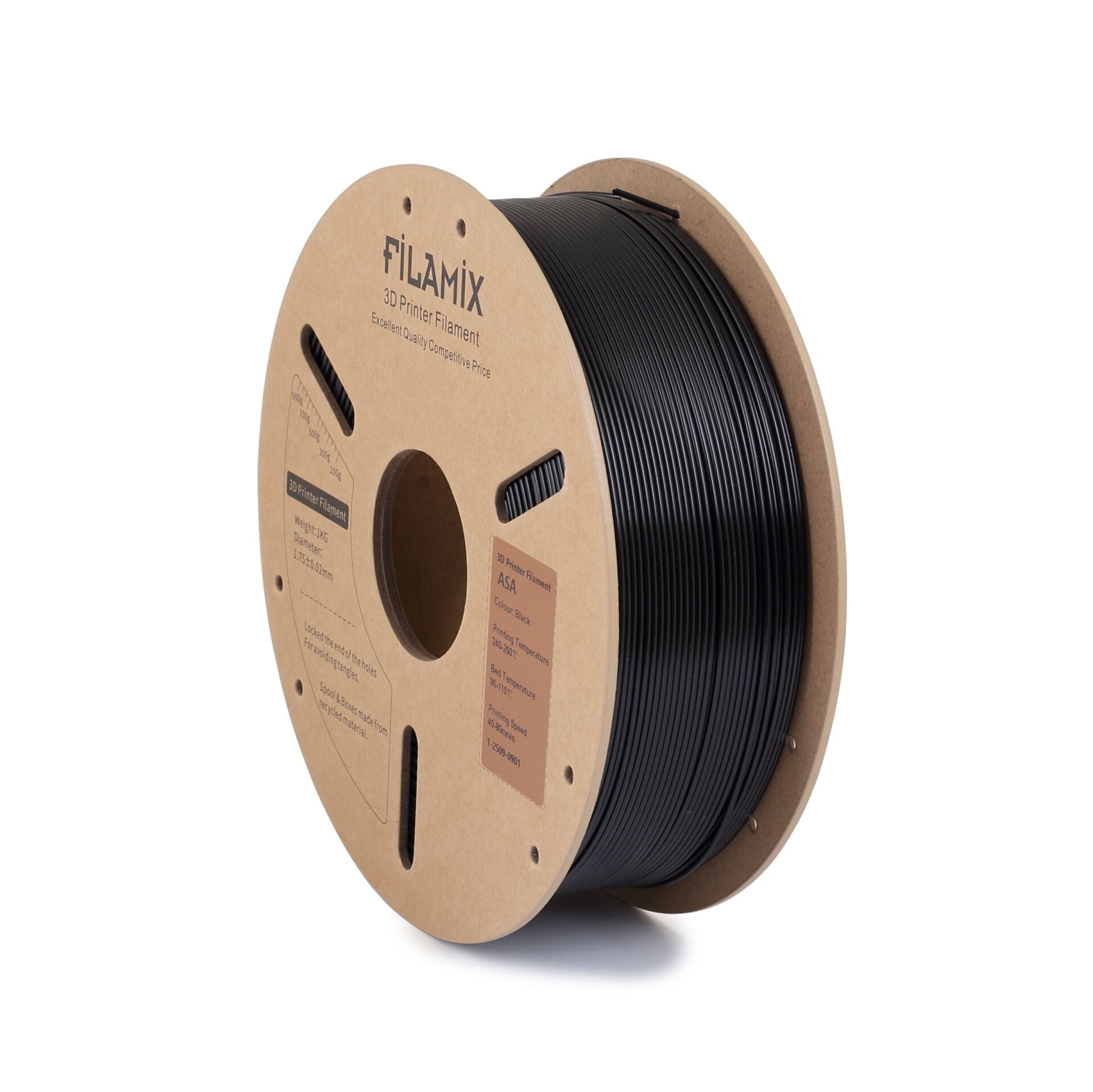 FİLAMİX ASA Siyah Filament 1,75mm 1kg - bisiparisver