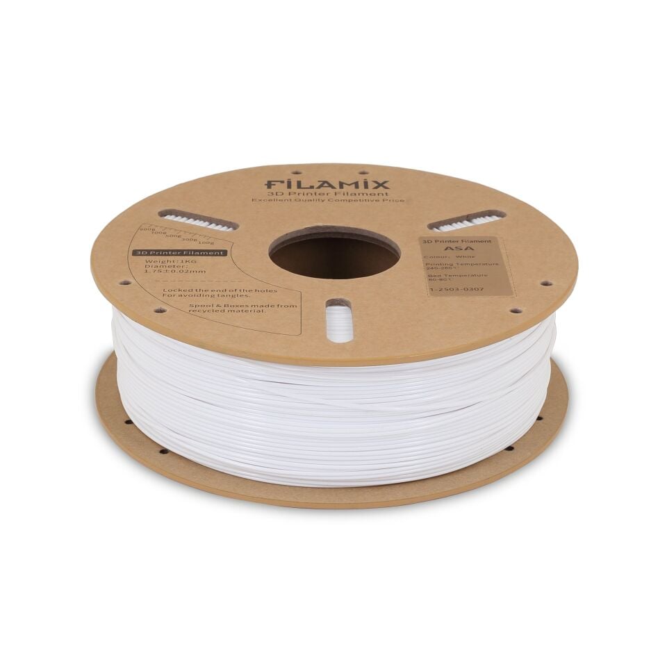 FİLAMİX ASA Beyaz Filament 1,75mm 1kg - bisiparisver