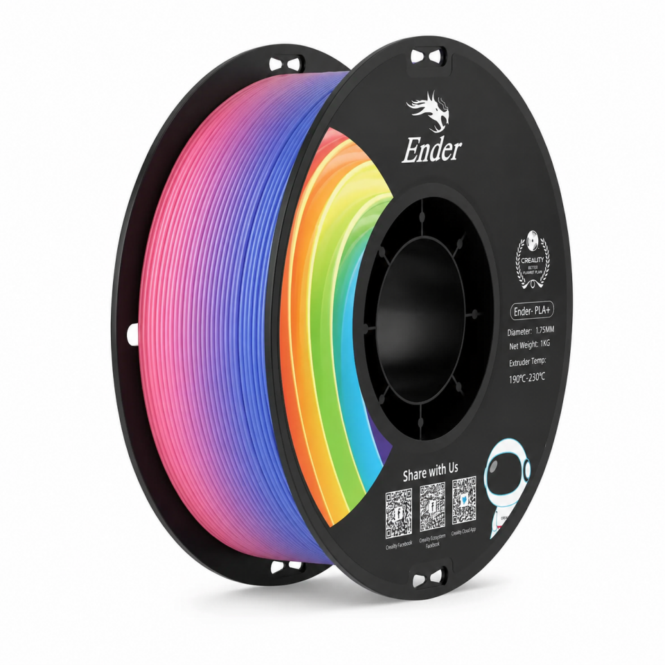 Creality Ender PLA+ Gökkuşağı (Rainbow) Filament 1,75mm 1kg - bisiparisver