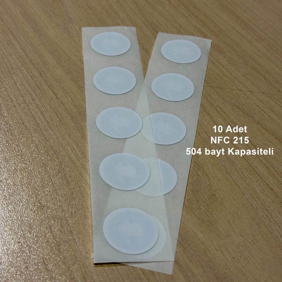 Beyaz NFC Etiket NTAG215 25mm - 10 Adet - bisiparisver