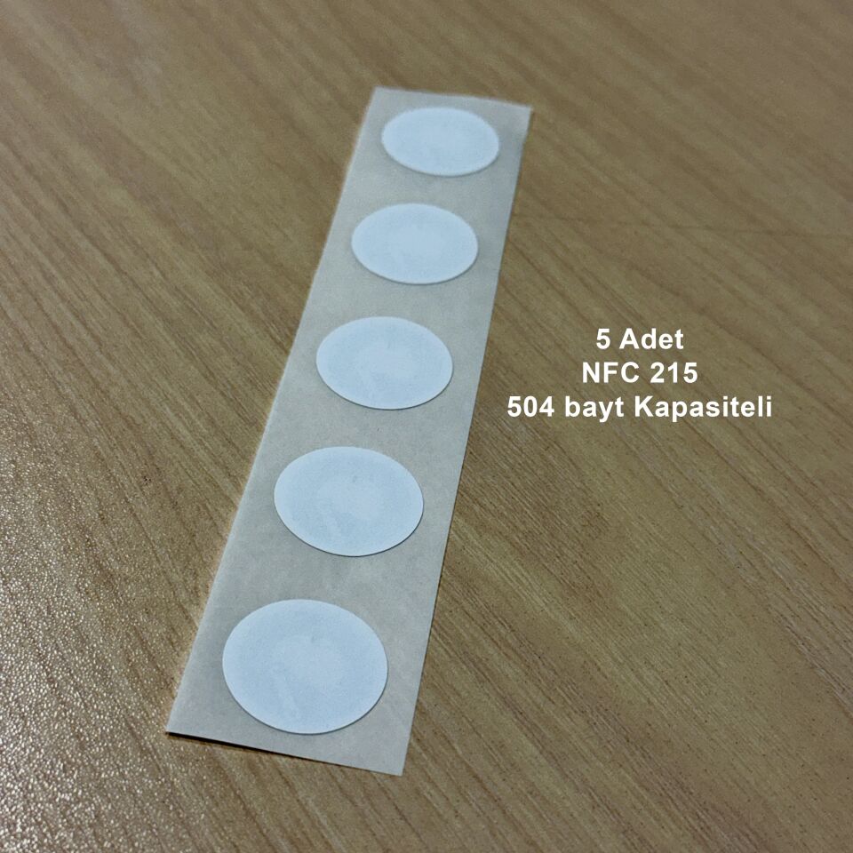 Beyaz NFC Etiket NTAG215 25mm - 5 Adet - bisiparisver