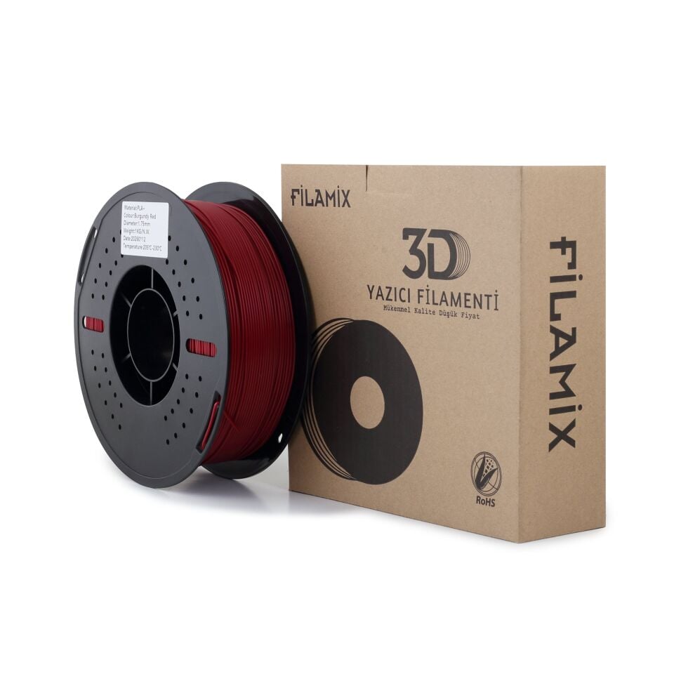 FİLAMİX PLA+ Bordo Filament 1,75mm 1kg - bisiparisver