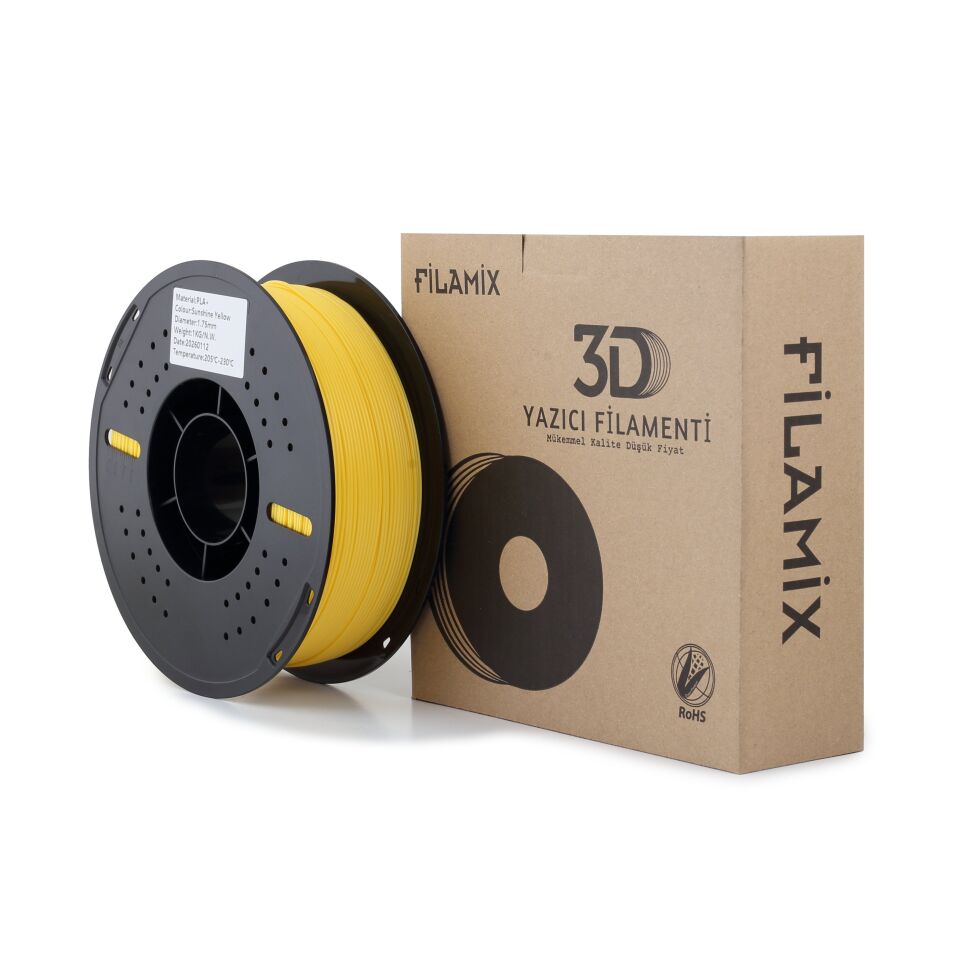 FİLAMİX PLA+ Güneş Sarısı Filament 1,75mm 1kg - bisiparisver