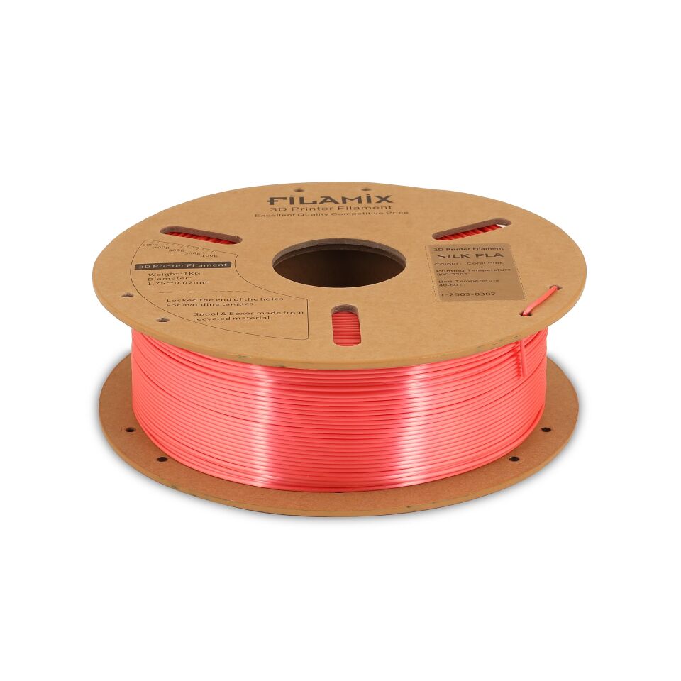 FİLAMİX PLA SILK Mercan Pembesi Filament 1,75mm 1kg - bisiparisver