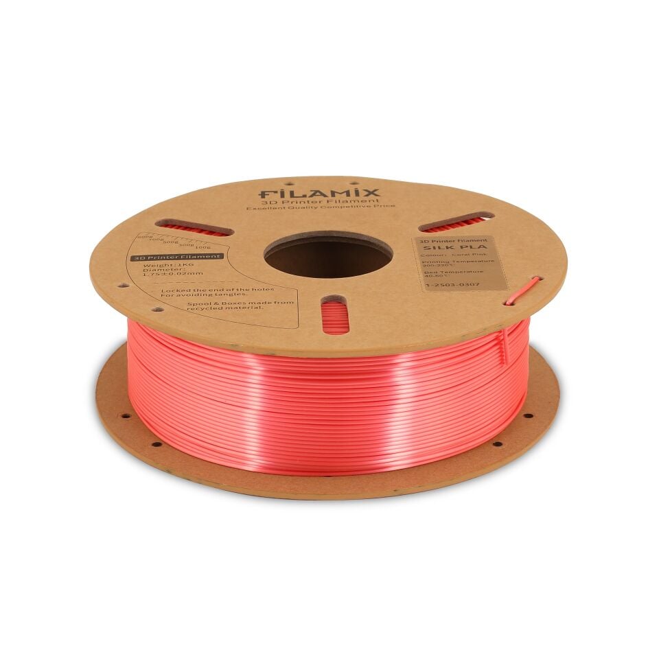 FİLAMİX PLA SILK Mercan Pembesi Filament 1,75mm 1kg - bisiparisver