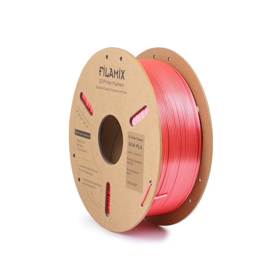 FİLAMİX PLA SILK Mercan Pembesi Filament 1,75mm 1kg - bisiparisver
