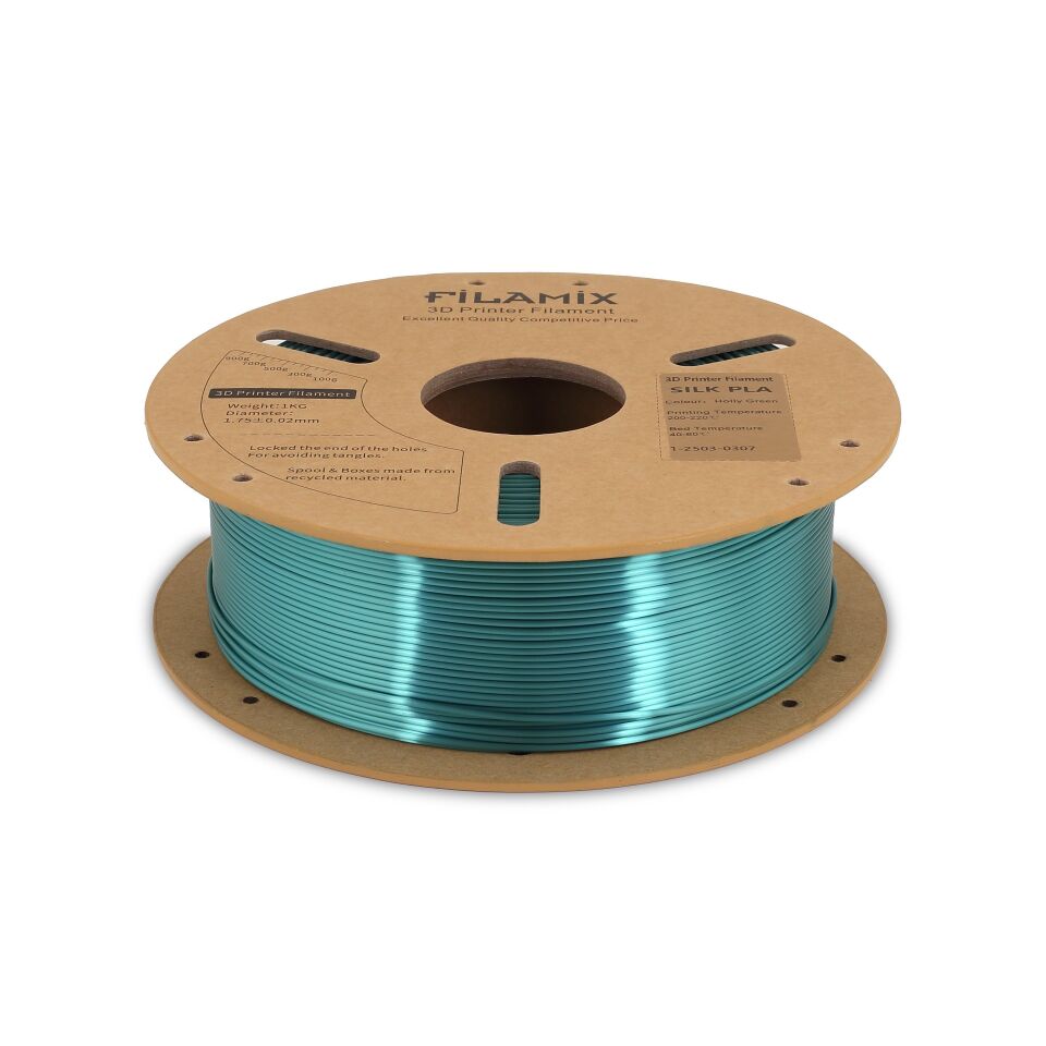 FİLAMİX PLA SILK Holly Yeşil Filament 1,75mm 1kg - bisiparisver