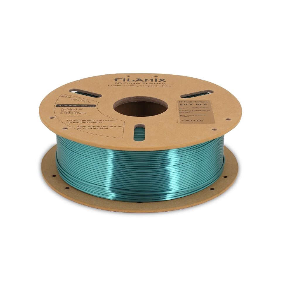 FİLAMİX PLA SILK Holly Yeşil Filament 1,75mm 1kg - bisiparisver