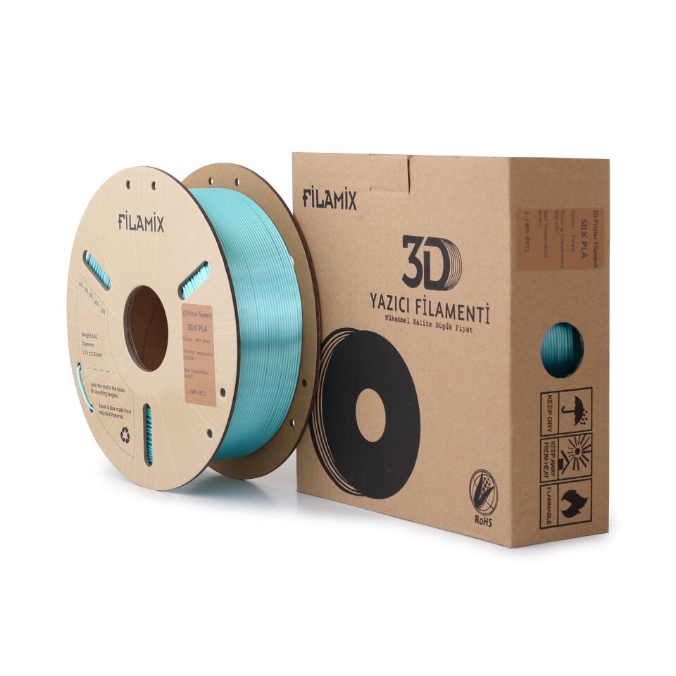FİLAMİX PLA SILK Nane Yeşili Filament 1,75mm 1kg - bisiparisver