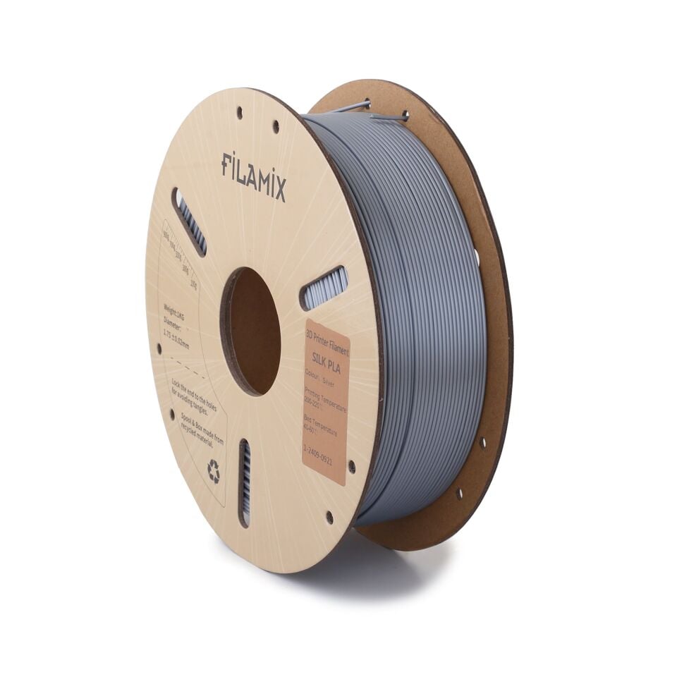 FİLAMİX PLA SILK Gümüş Filament 1,75mm 1kg - bisiparisver