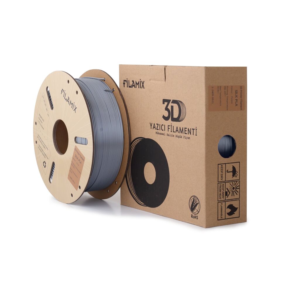 FİLAMİX PLA SILK Gümüş Filament 1,75mm 1kg - bisiparisver