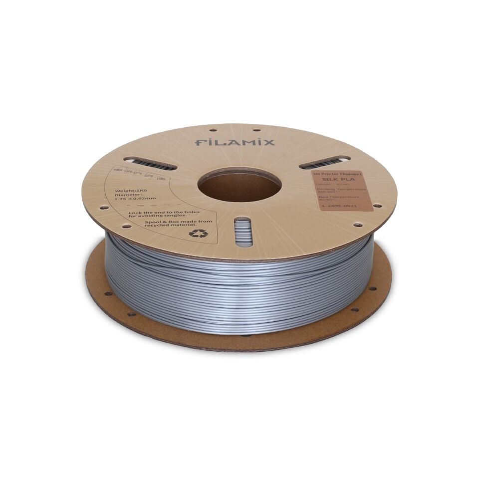 FİLAMİX PLA SILK Gümüş Filament 1,75mm 1kg - bisiparisver