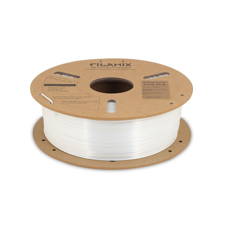 FİLAMİX PLA SILK Beyaz Filament 1,75mm 1kg - bisiparisver