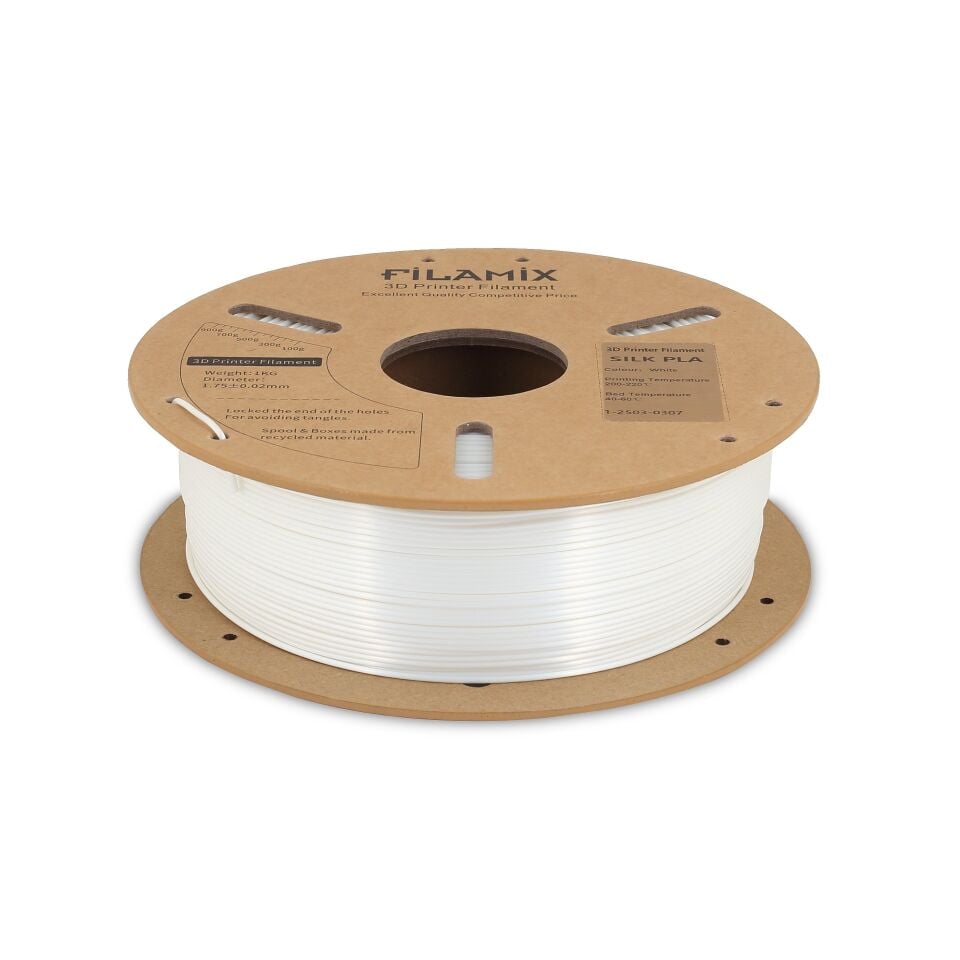 FİLAMİX PLA SILK Beyaz Filament 1,75mm 1kg - bisiparisver