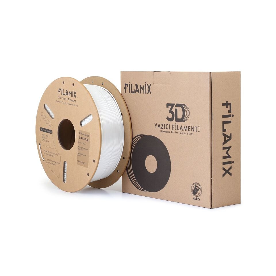 FİLAMİX PLA SILK Beyaz Filament 1,75mm 1kg - bisiparisver