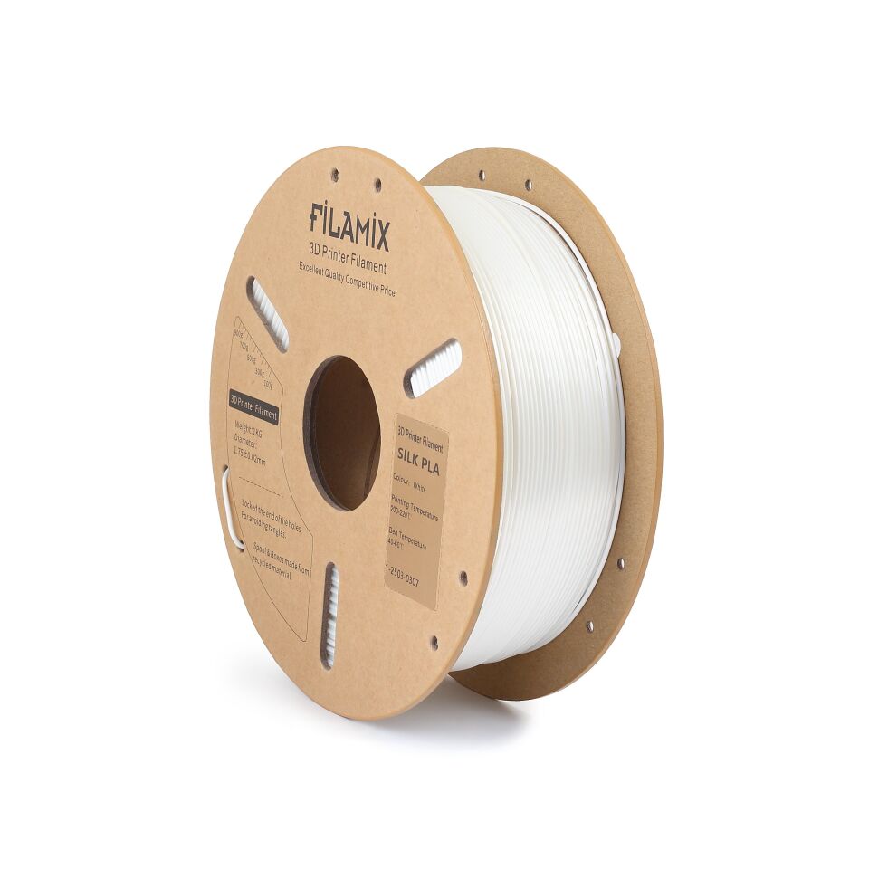 FİLAMİX PLA SILK Beyaz Filament 1,75mm 1kg - bisiparisver