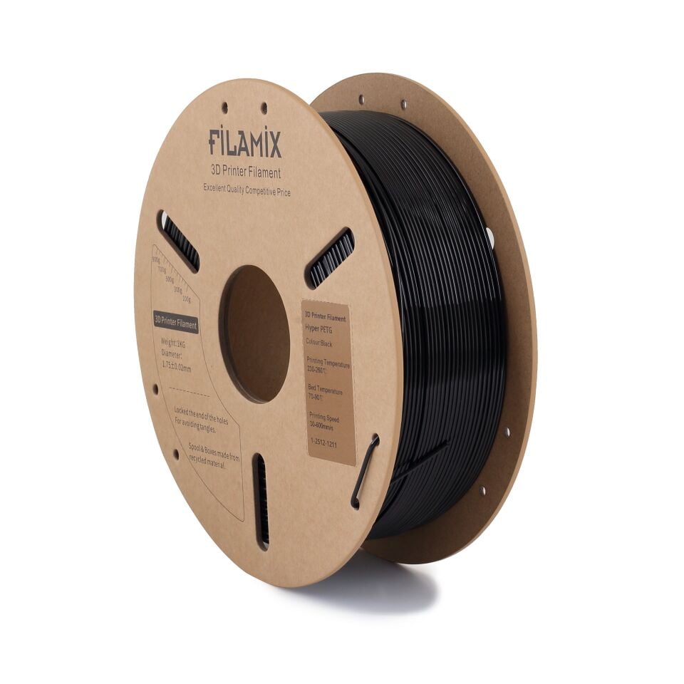 FİLAMİX Hyper PETG Siyah Filament 1,75mm 1kg - bisiparisver