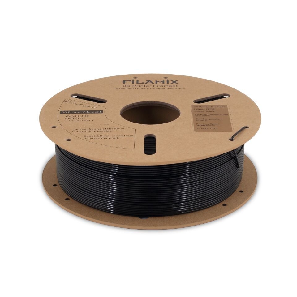FİLAMİX Hyper PETG Siyah Filament 1,75mm 1kg - bisiparisver