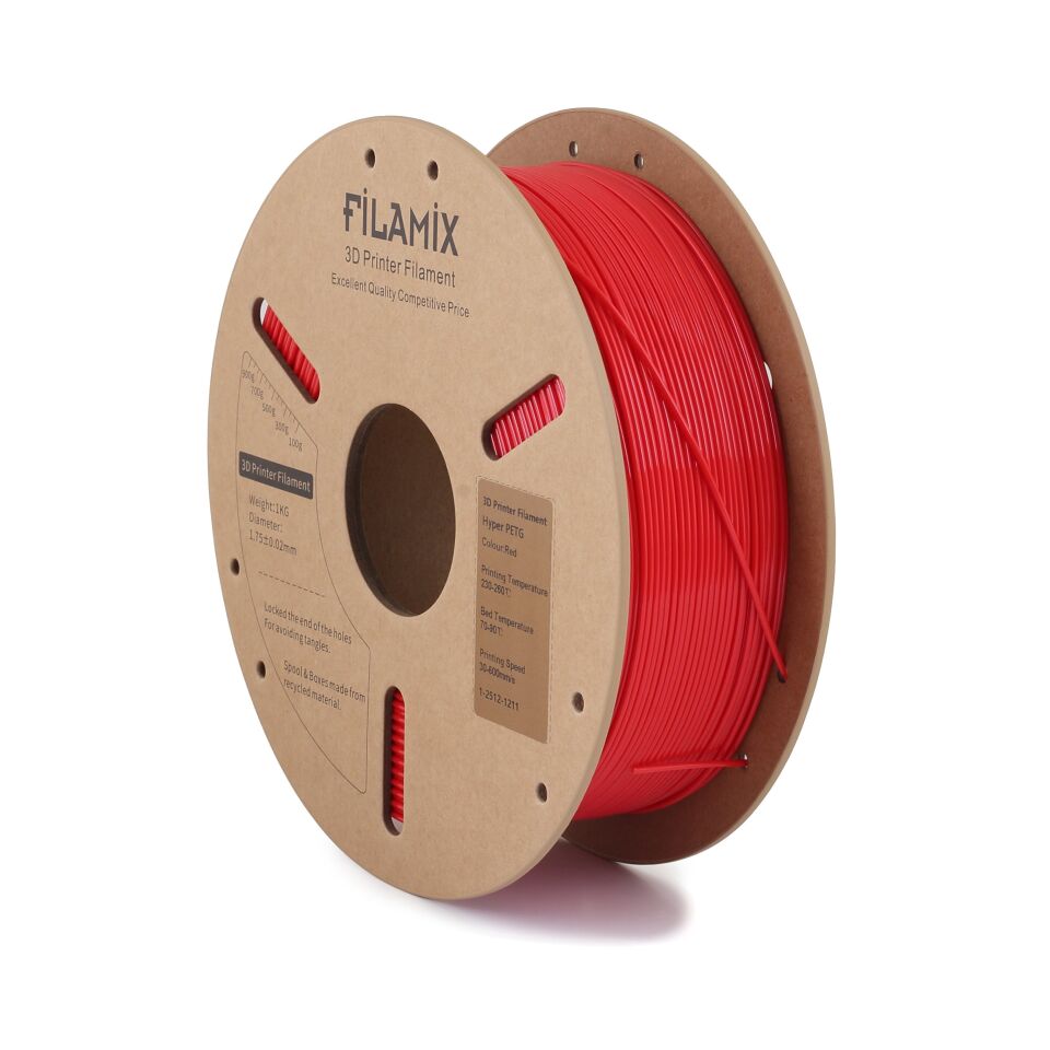 FİLAMİX Hyper PETG Kırmızı Filament 1,75mm 1kg - bisiparisver