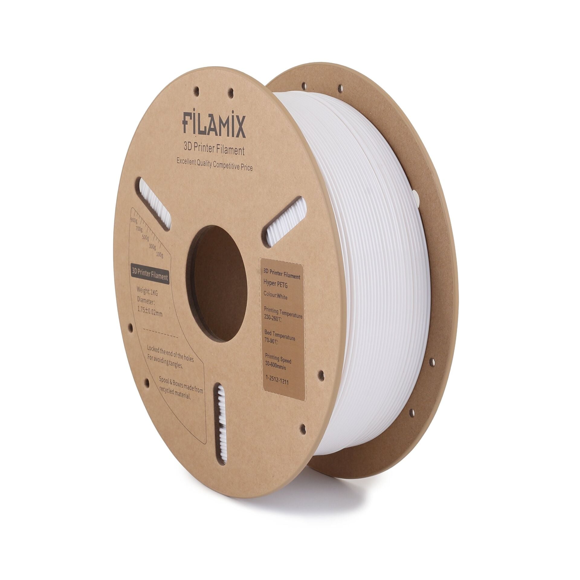 FİLAMİX Hyper PETG Beyaz Filament 1,75mm 1kg - bisiparisver