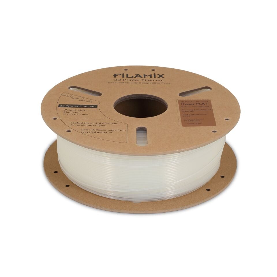 FİLAMİX Hyper PLA+ Şeffaf (Transparan) Filament 1,75mm 1kg - bisiparisver