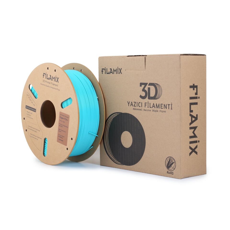FİLAMİX Hyper PLA+ Çyan Filament 1,75mm 1kg - bisiparisver