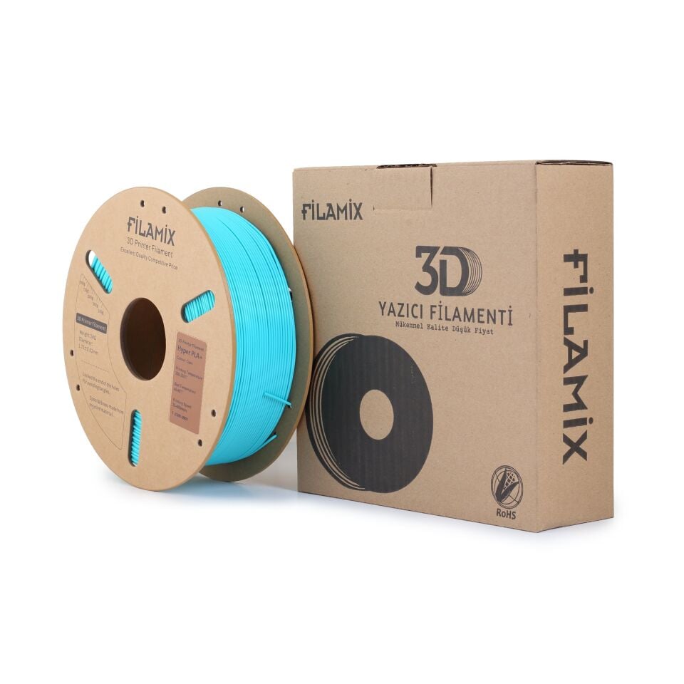 FİLAMİX Hyper PLA+ Çyan Filament 1,75mm 1kg - bisiparisver