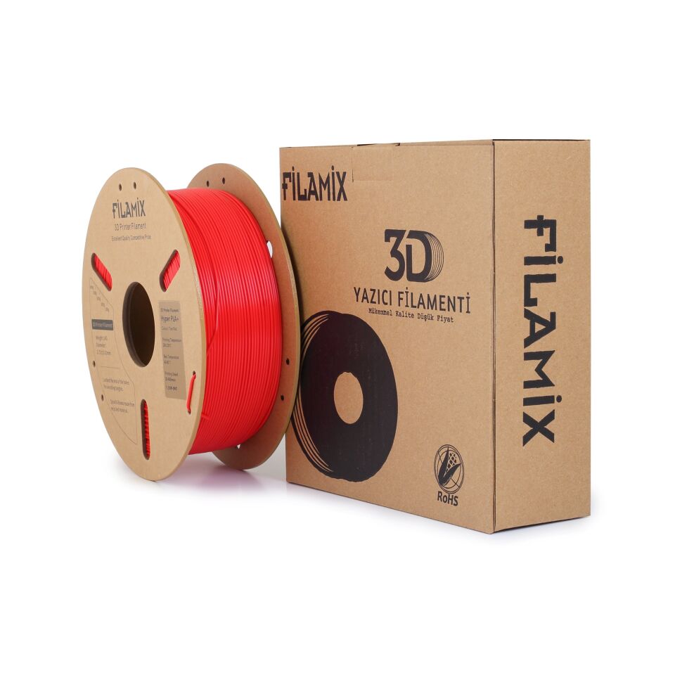 FİLAMİX Hyper PLA+ Saf Kırmızı Filament 1,75mm 1kg - bisiparisver