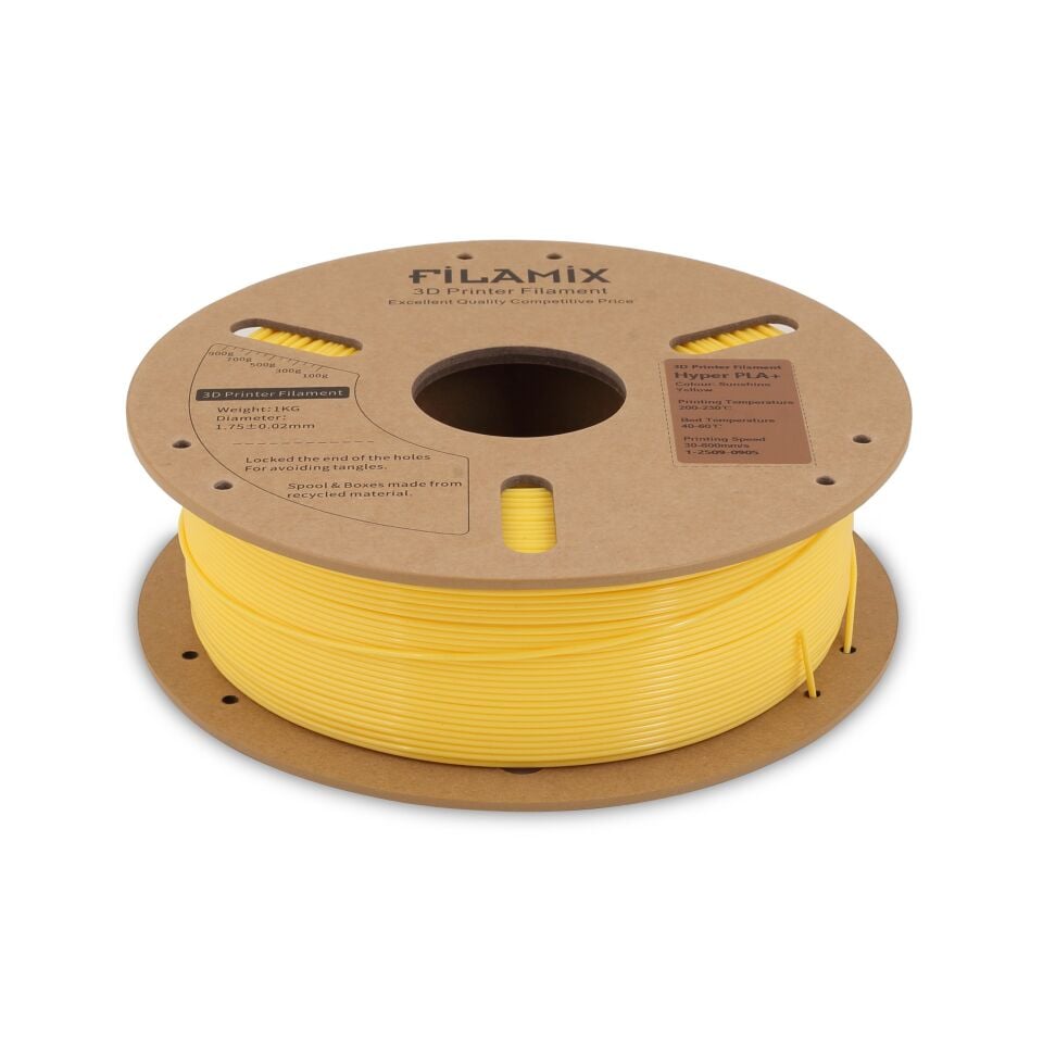 FİLAMİX Hyper PLA+ Güneş Sarısı Filament 1,75mm 1kg - bisiparisver