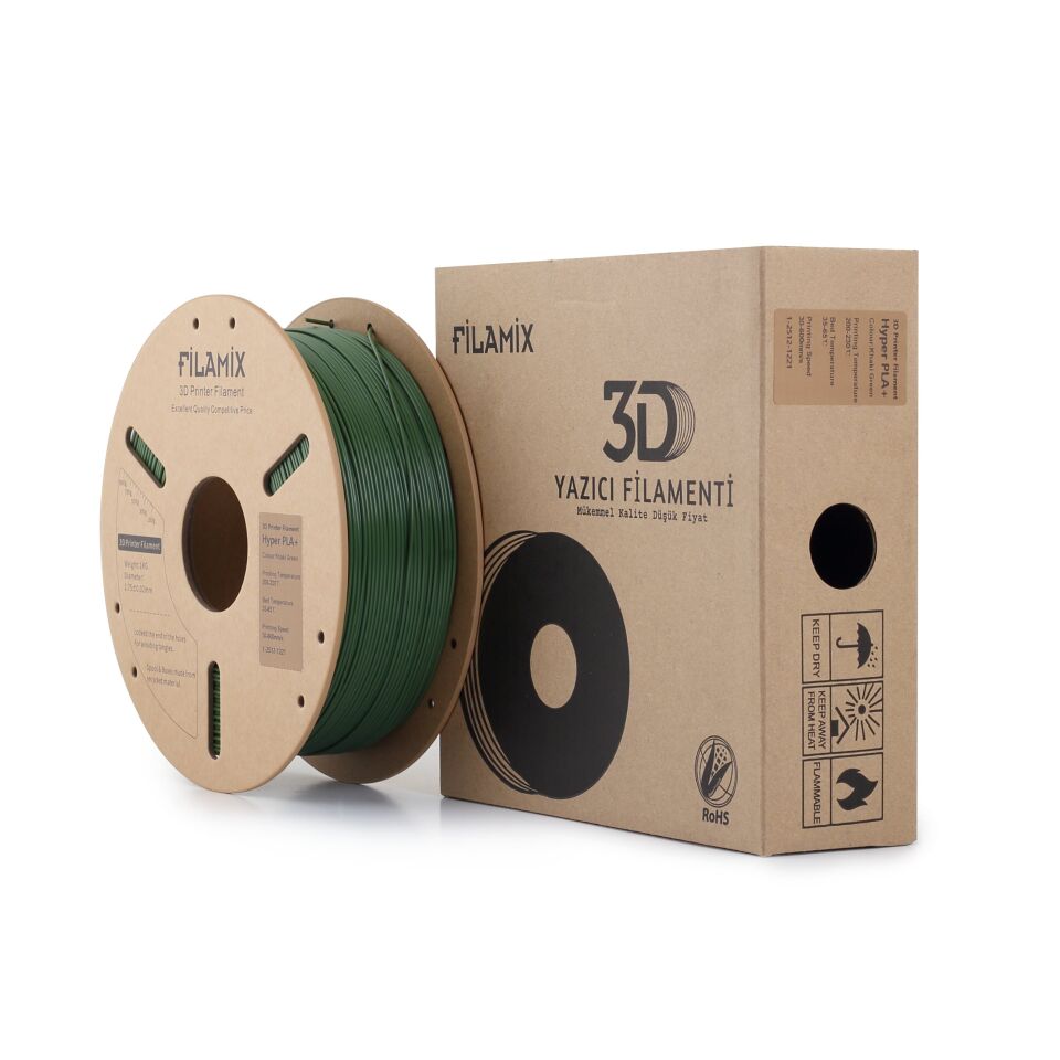 FİLAMİX Hyper PLA+ Haki Yeşil Filament 1,75mm 1kg - bisiparisver