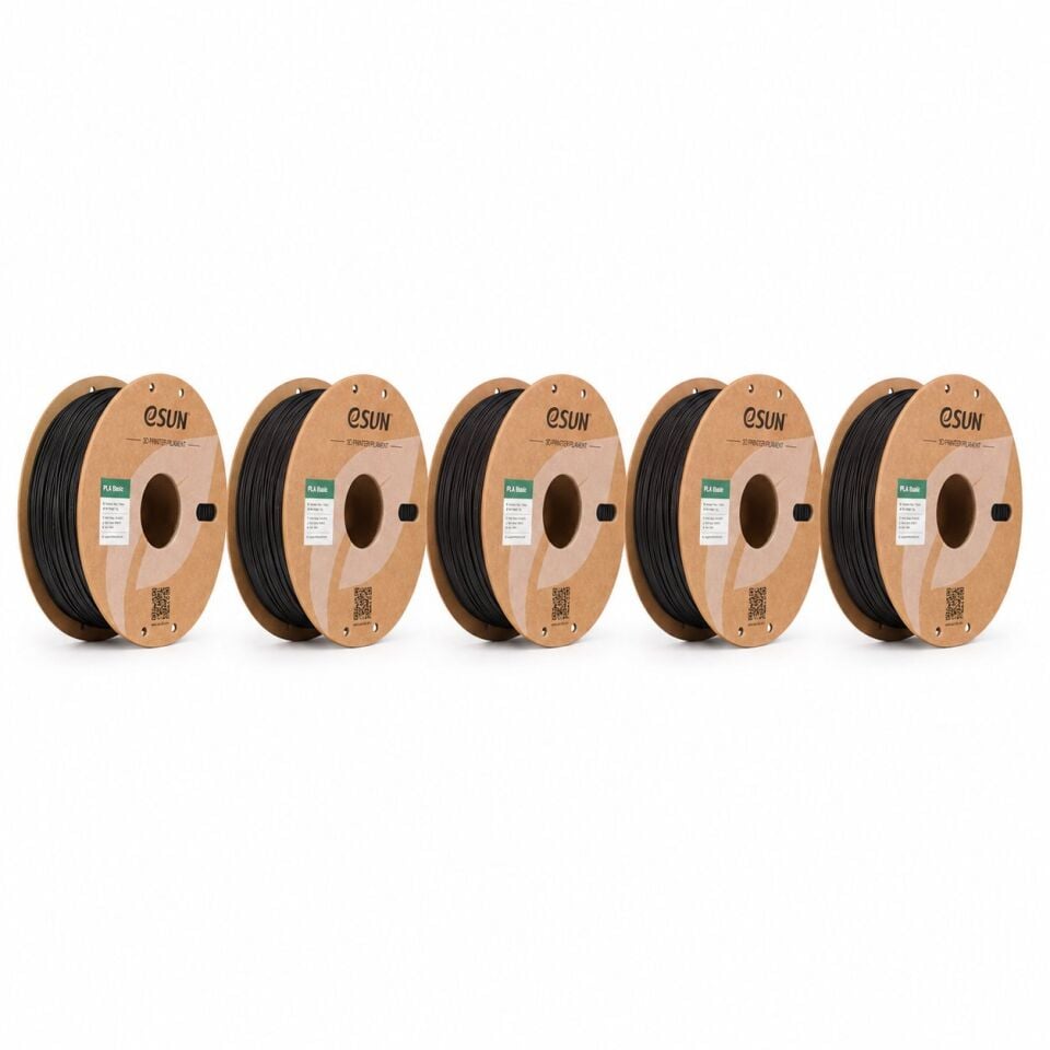 eSUN PLA Basic Siyah Filament Beşli Kutu 1,75mm 1kg - bisiparisver