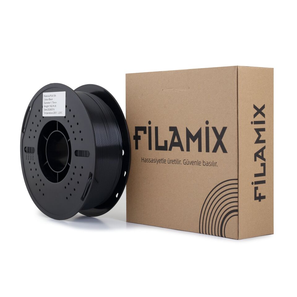 FİLAMİX PLA SILK Siyah Filament 1,75mm 1kg - bisiparisver