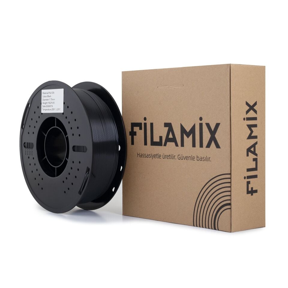 FİLAMİX PLA SILK Siyah Filament 1,75mm 1kg - bisiparisver