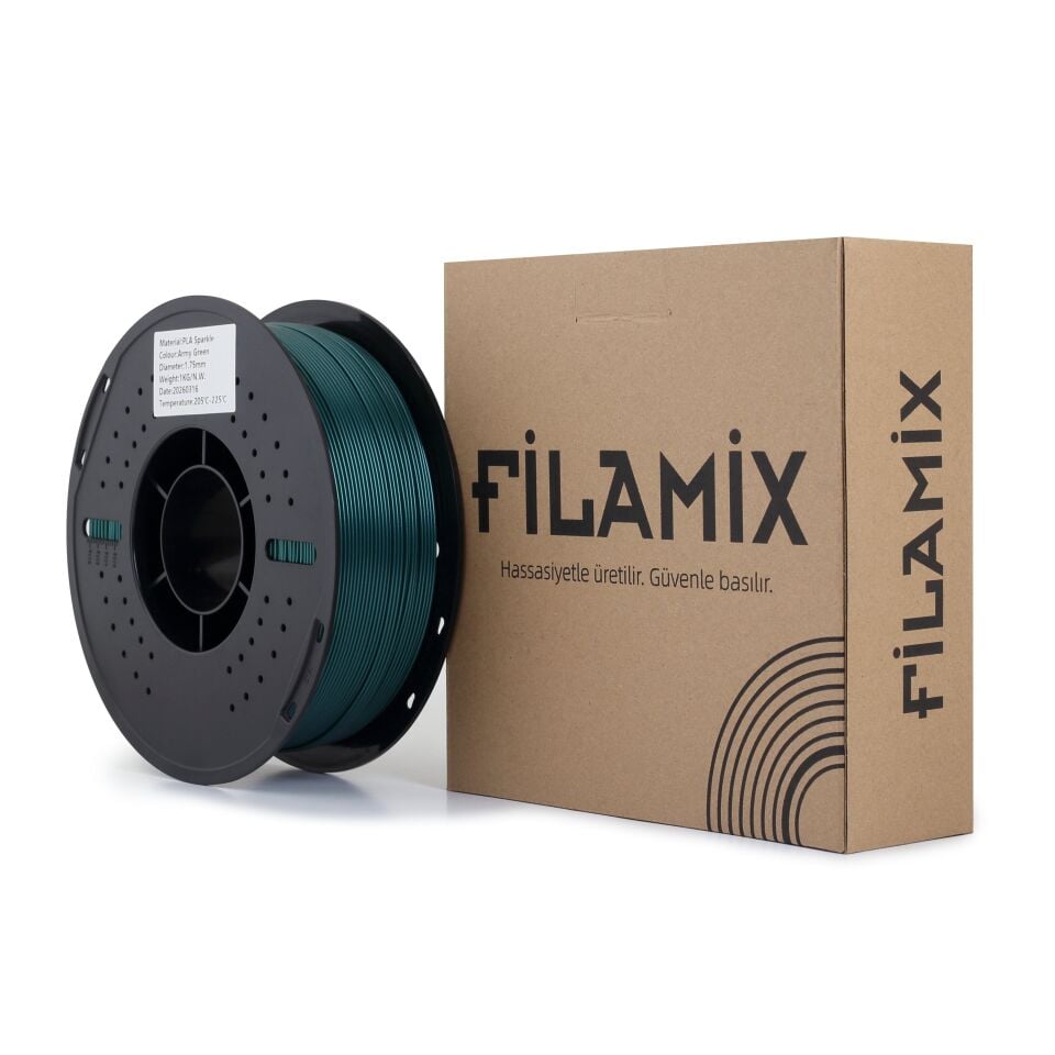 FİLAMİX PLA Sparkle Asker Yeşili Filament 1,75mm 1kg - bisiparisver