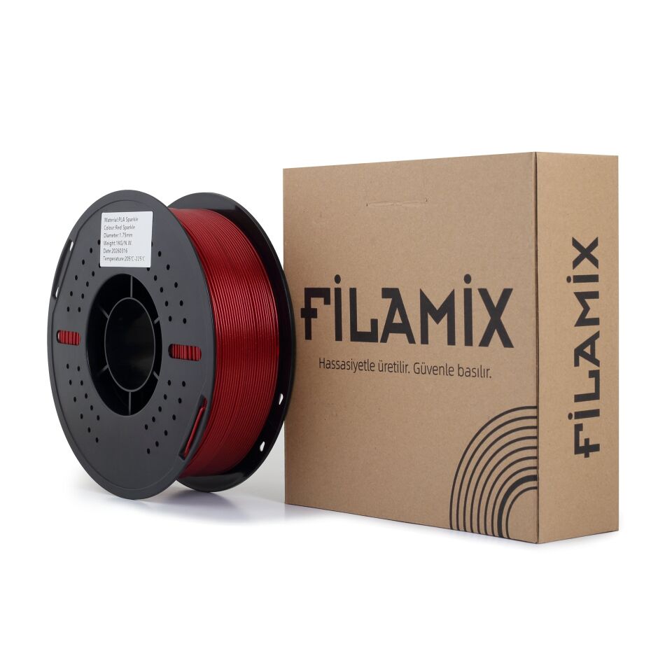 FİLAMİX PLA Sparkle Kırmızı Filament 1,75mm 1kg - bisiparisver