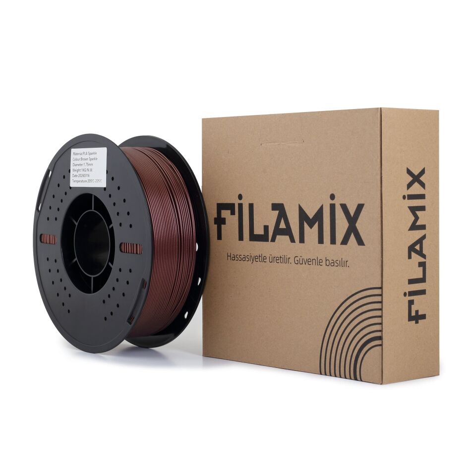 FİLAMİX PLA Sparkle Kahverengi Filament 1,75mm 1kg - bisiparisver