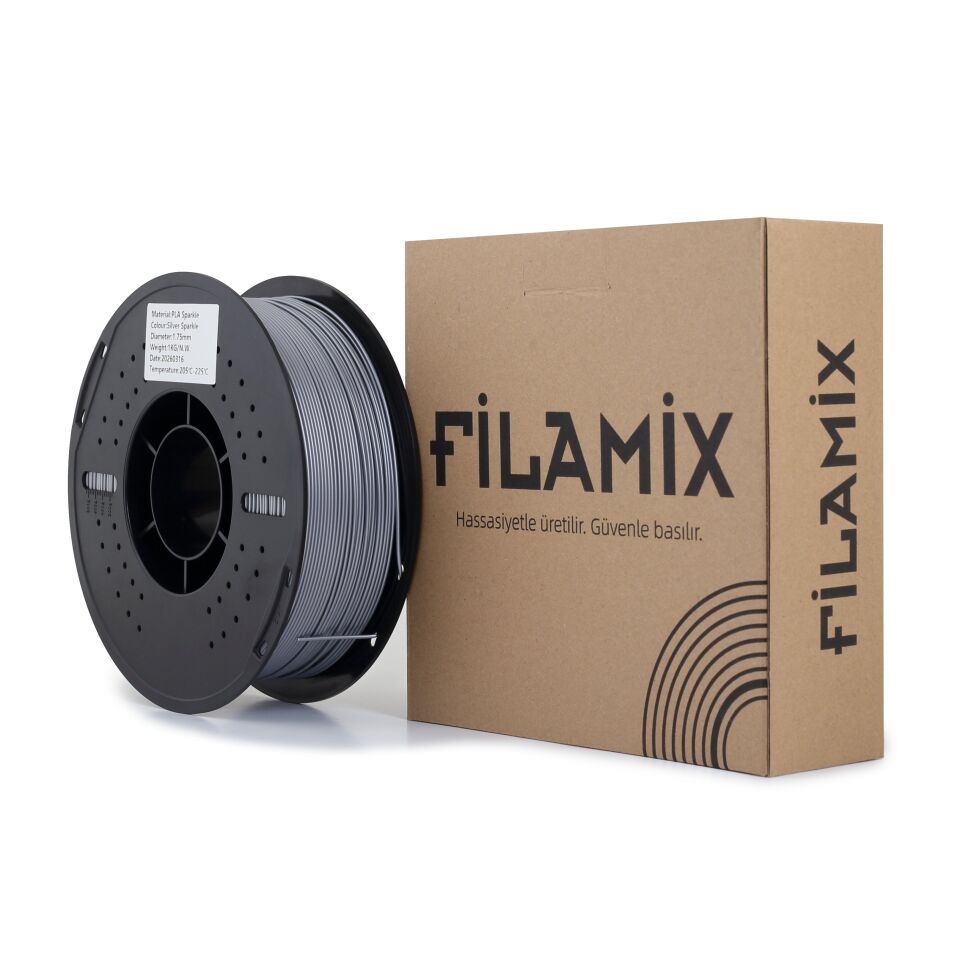 FİLAMİX PLA Sparkle Gümüş Filament 1,75mm 1kg - bisiparisver