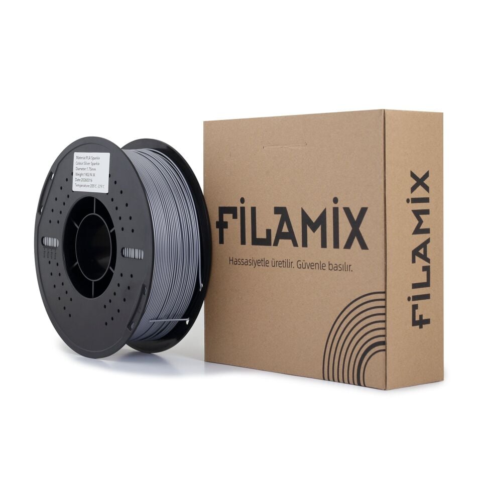 FİLAMİX PLA Sparkle Gümüş Filament 1,75mm 1kg - bisiparisver