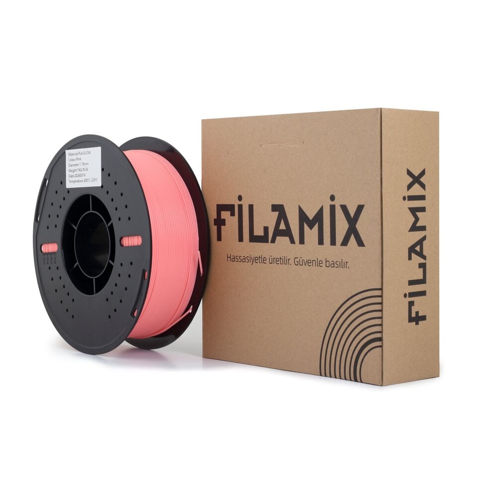 FİLAMİX PLA Glow Pembe Filament 1,75mm 1kg - bisiparisver