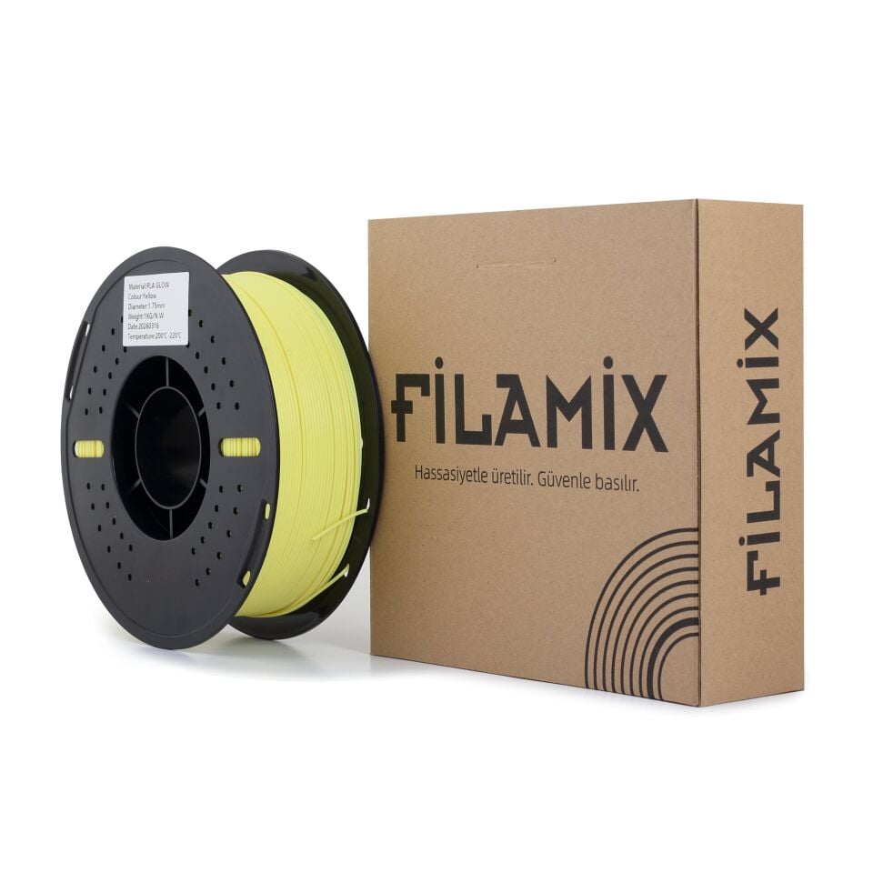 FİLAMİX PLA Glow Sarı Filament 1,75mm 1kg - bisiparisver