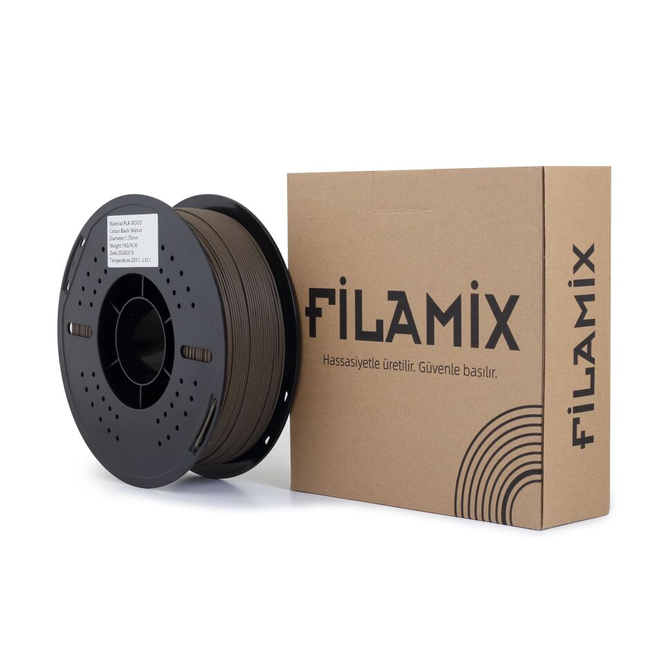 FİLAMİX PLA Wood Siyah Ceviz Filament 1,75mm 1kg - bisiparisver