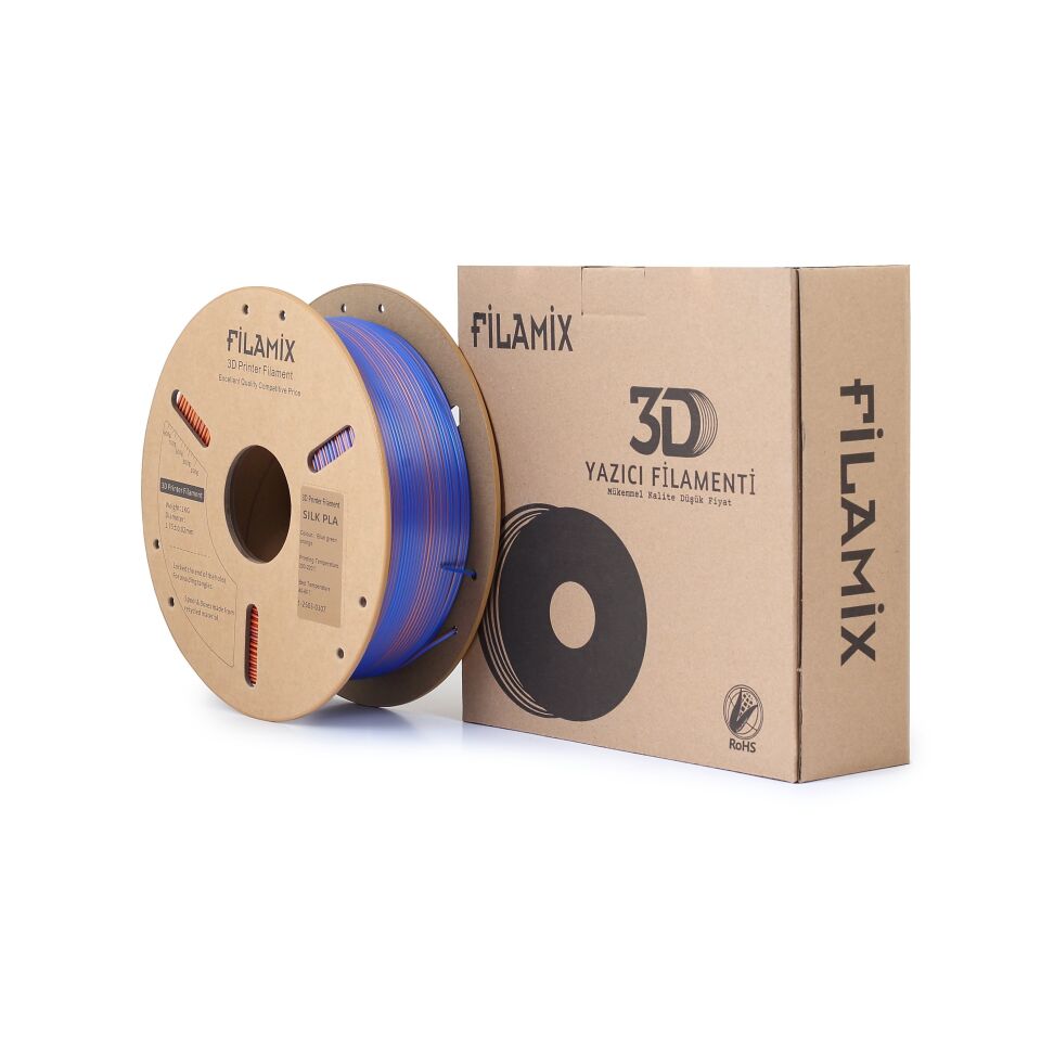 FİLAMİX PLA Mystic Mavi / Yeşil / Turuncu Filament 1,75mm 1kg - bisiparisver
