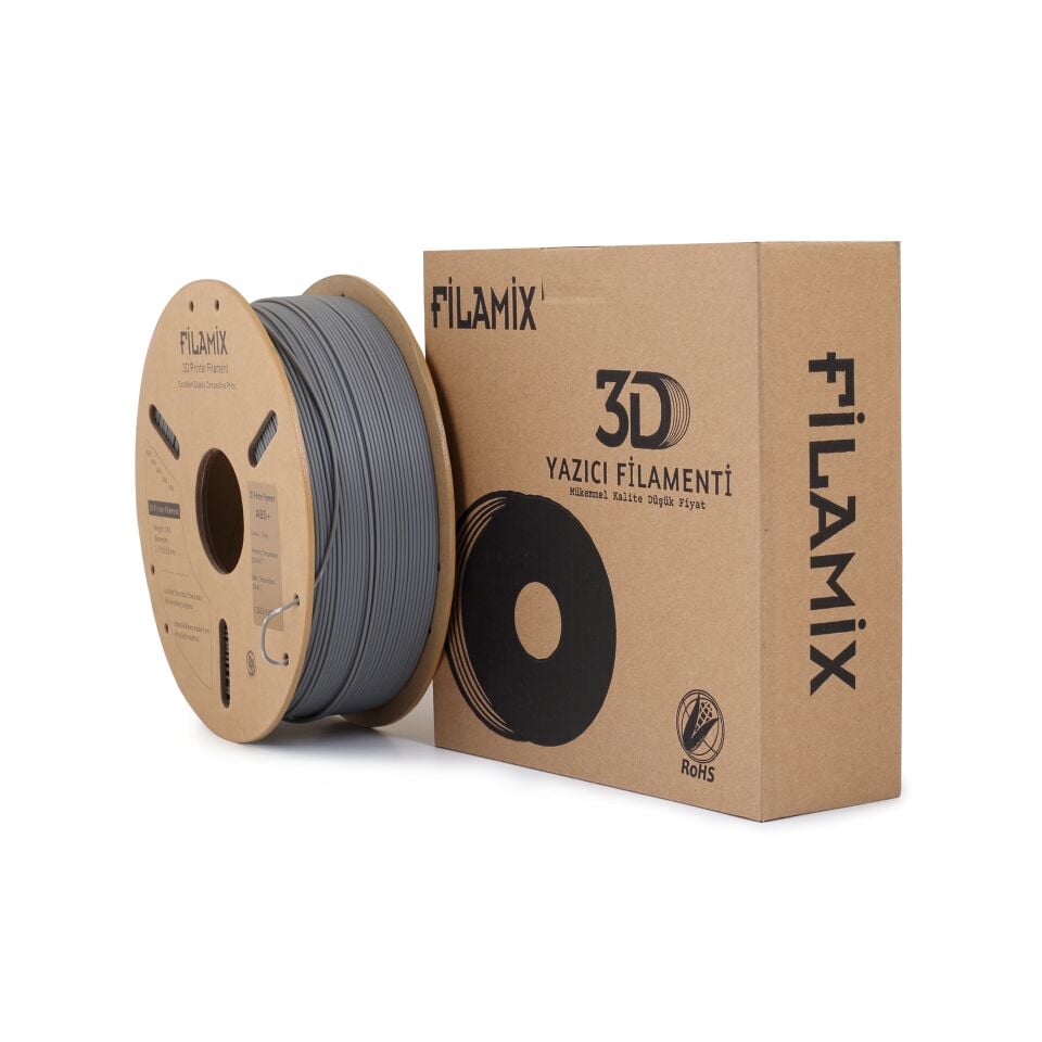 FİLAMİX ABS+ Gri Filament 1,75mm 1kg - bisiparisver